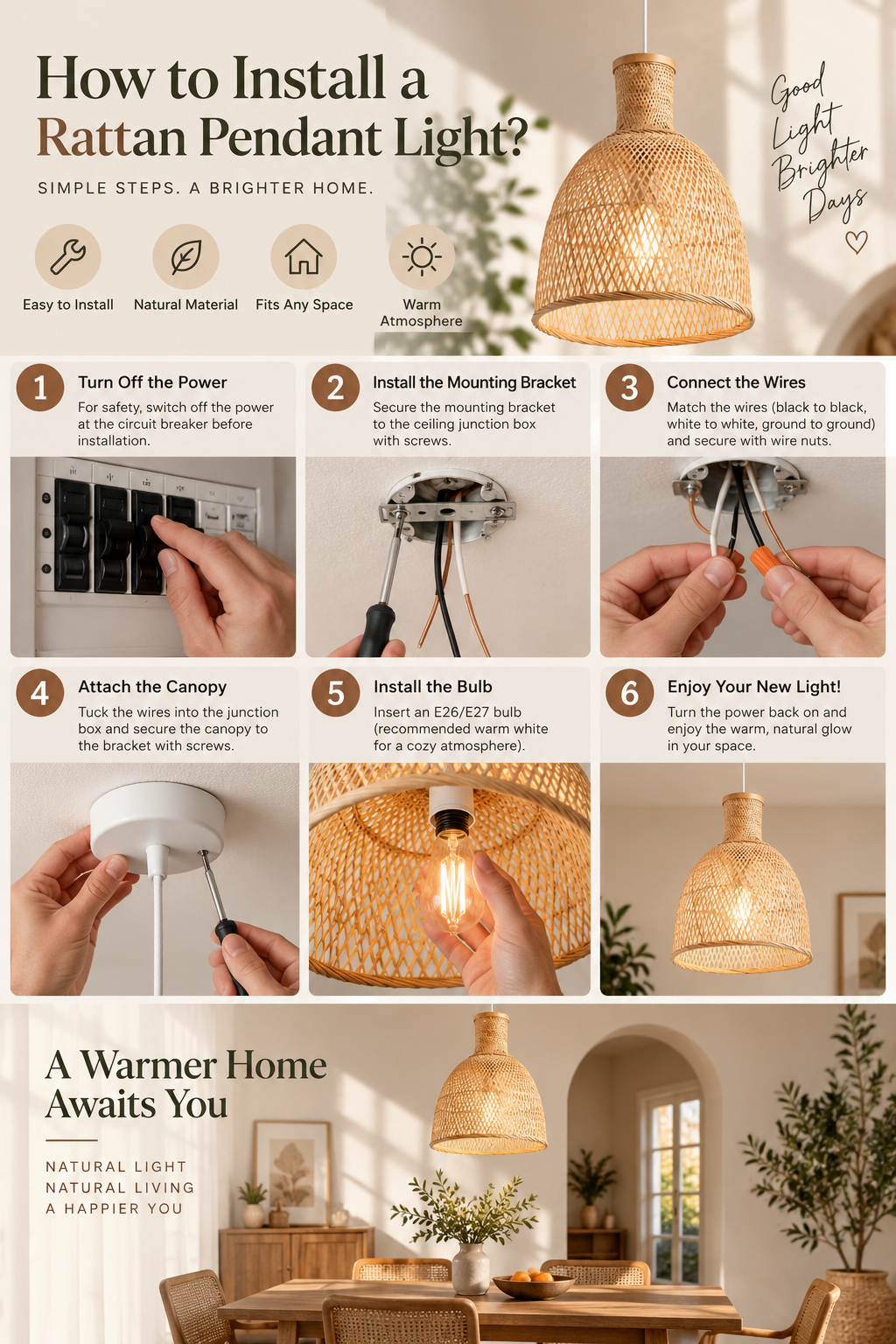 How to Install a Rattan Pendant Light: A Practical Step-by-Step Guide