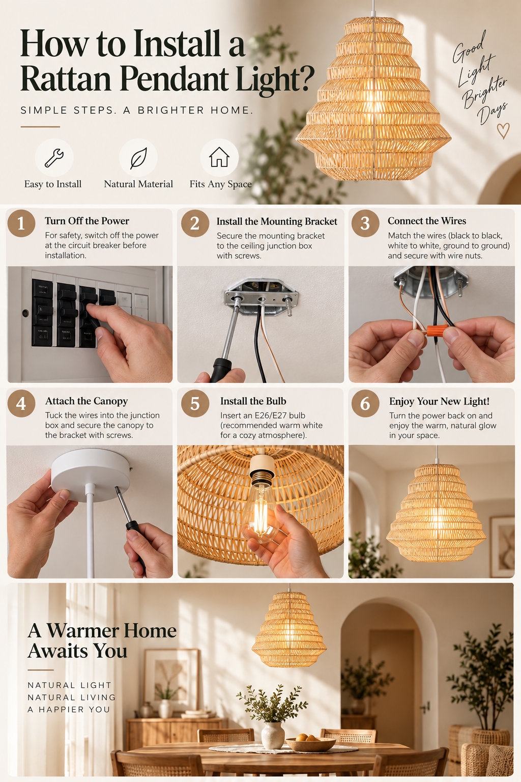 Rattan Pendant Light Height and Placement: What to Know Before Installation