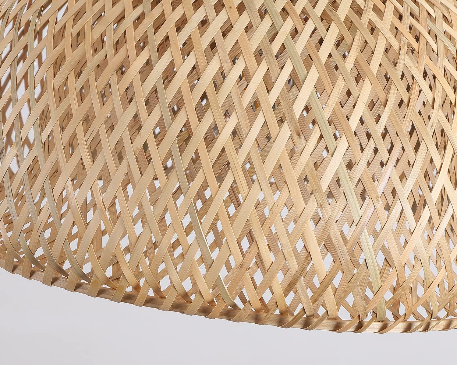 Handwoven Natural Bamboo Dome Pendant Light Boho Ceiling Lamp for Hotel Restaurant Resort Projects
