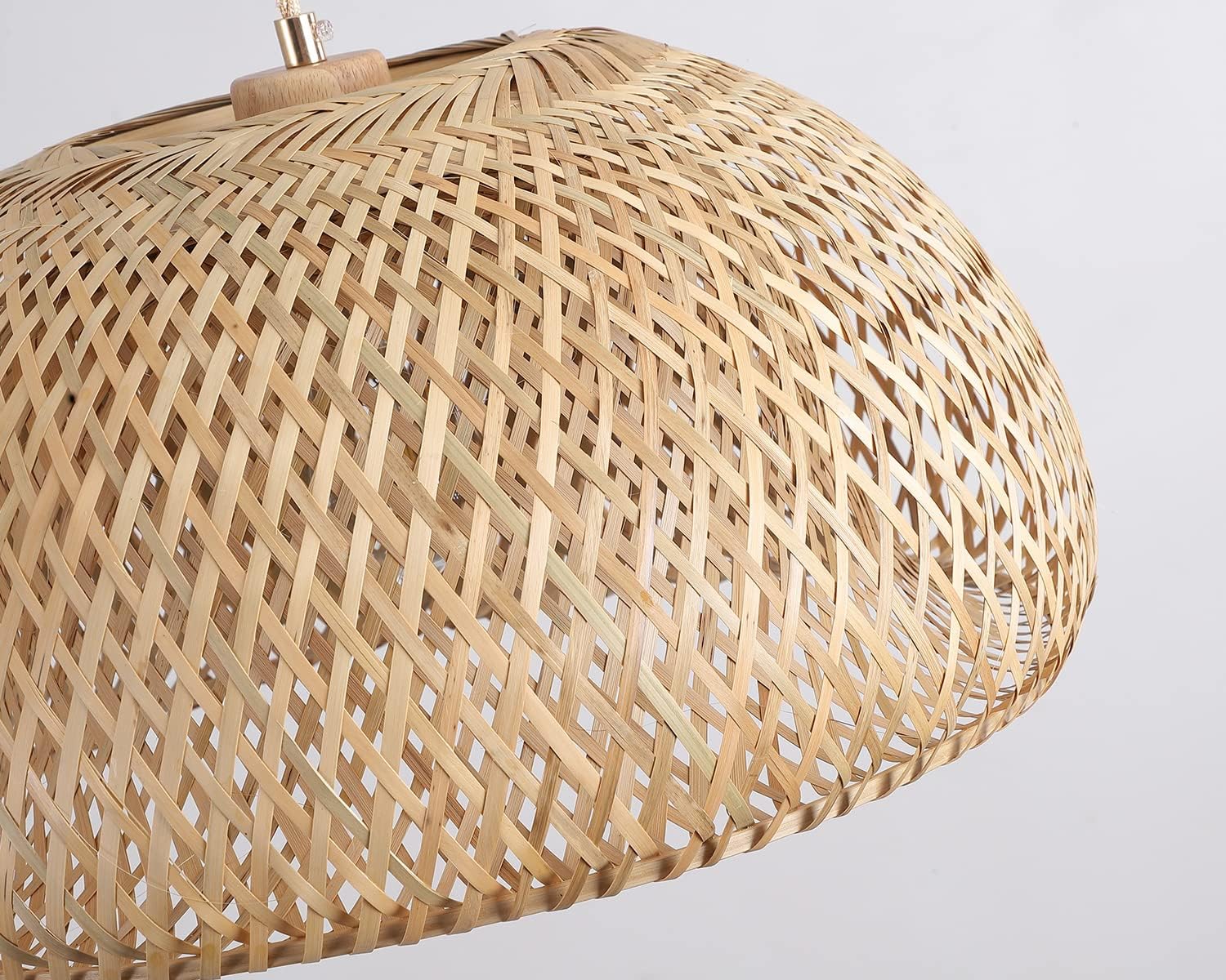 Handwoven Natural Bamboo Dome Pendant Light Boho Ceiling Lamp for Hotel Restaurant Resort Projects