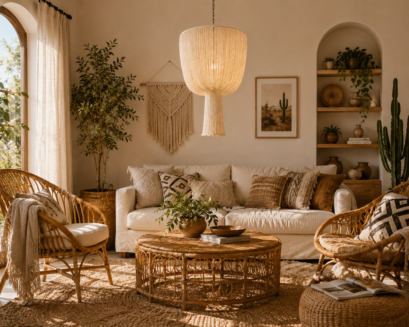 Handwoven Cotton Rope Pendant Lamp – Boho Commercial Chandelier for Hospitality & Interior Projects