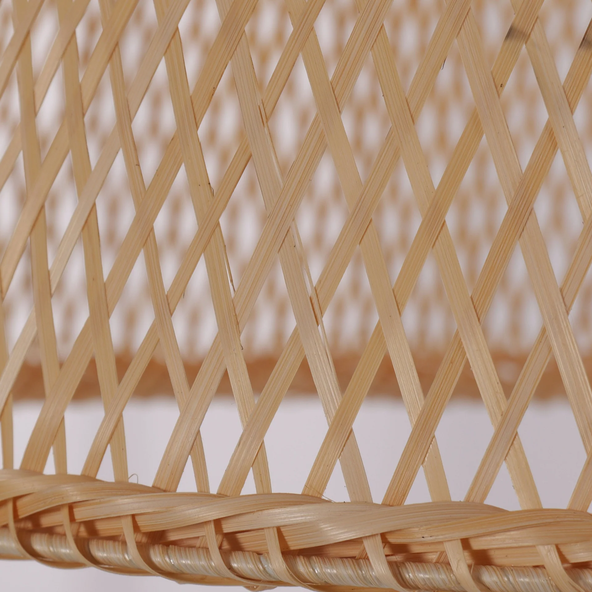 Natural Bamboo Dome Pendant Light Handwoven Wicker Hanging Lamp for Dining Room