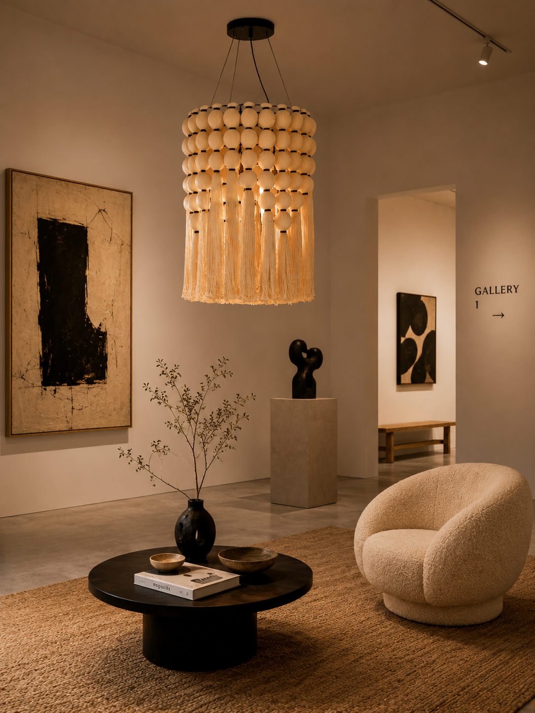 Boho Tassel Beaded Chandelier for Hospitality Interior Projects and Designer Spaces