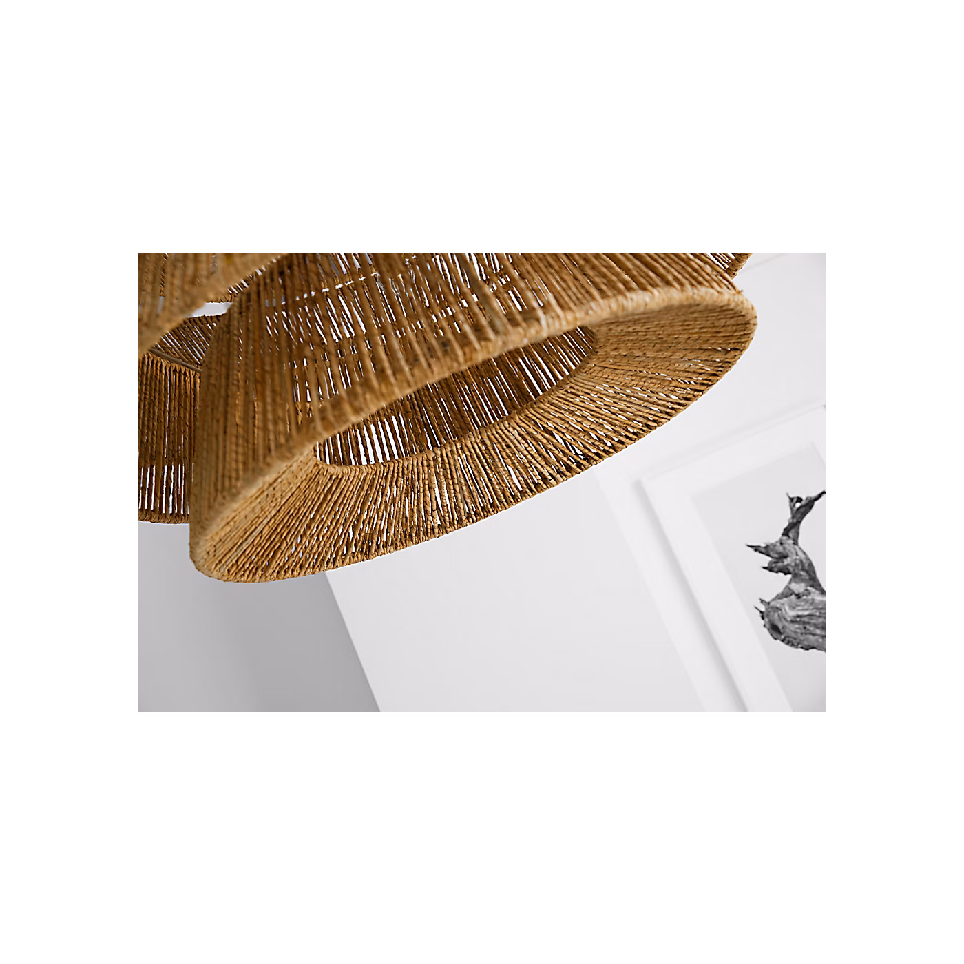 Modern Multi-Tier Handwoven Natural Rattan Pendant Light Boho Hanging Chandelier for Hotel Restaurant Resort Villa