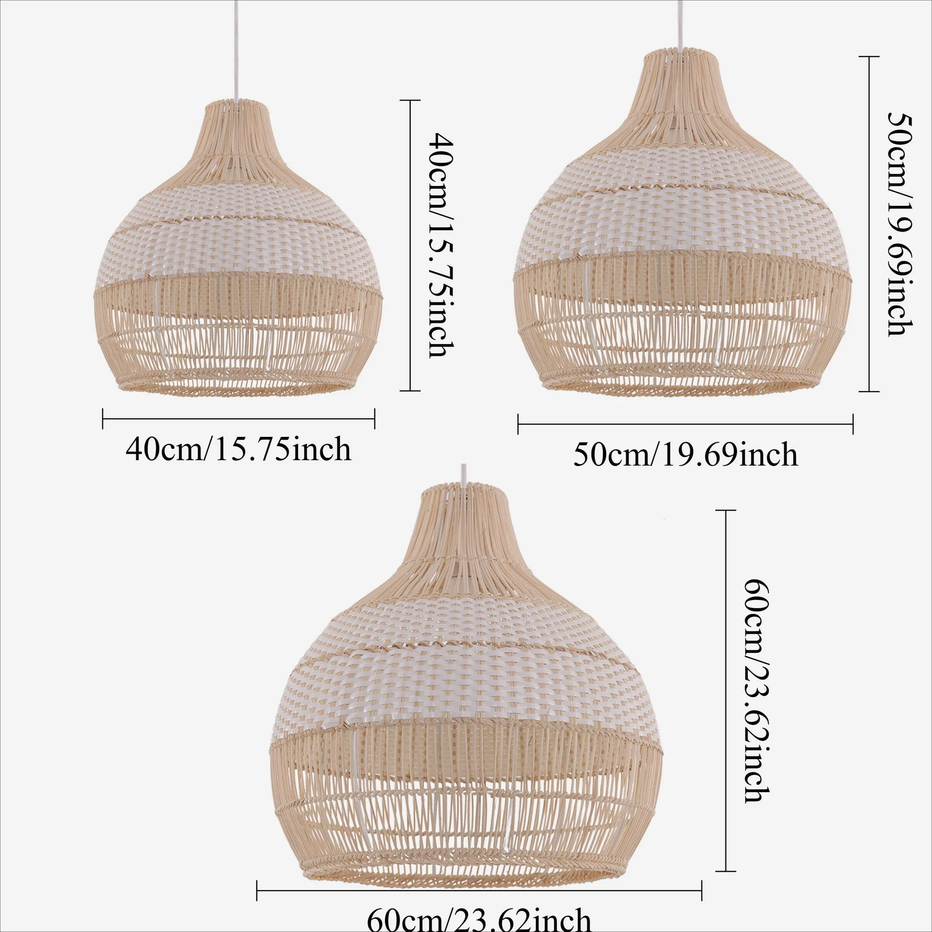 Elegant Handwoven Boho Rattan Pendant Light Basket Shape Warm Ambient Hanging Lamp