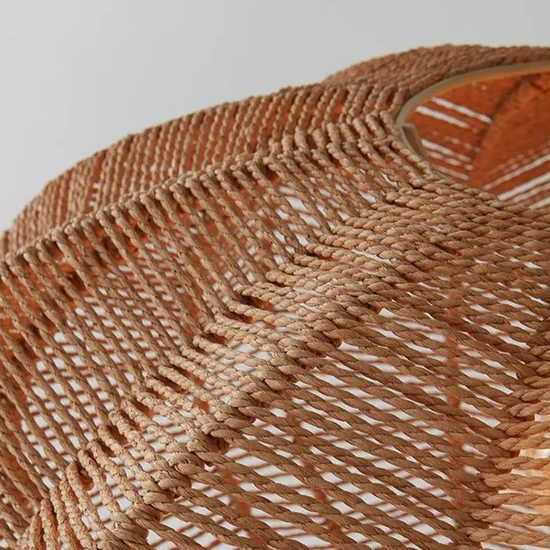 Modern Oval Hemp Rope Pendant Light Handmade Woven Hanging Lamp for Dining Room