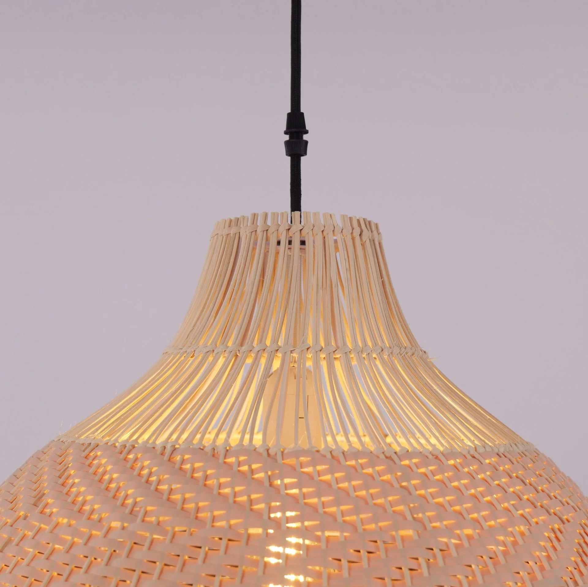 Handwoven Rattan Pendant Light Boho Wicker Hanging Lamp Shade