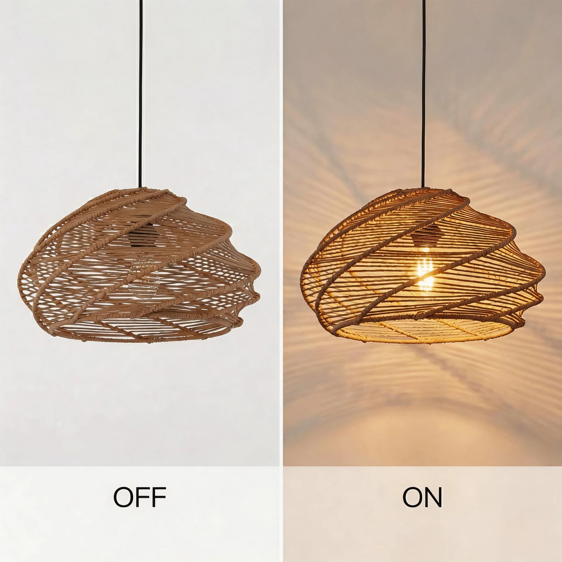 Modern Handwoven Rattan Pendant Light for Resort & Outdoor Dining Spaces