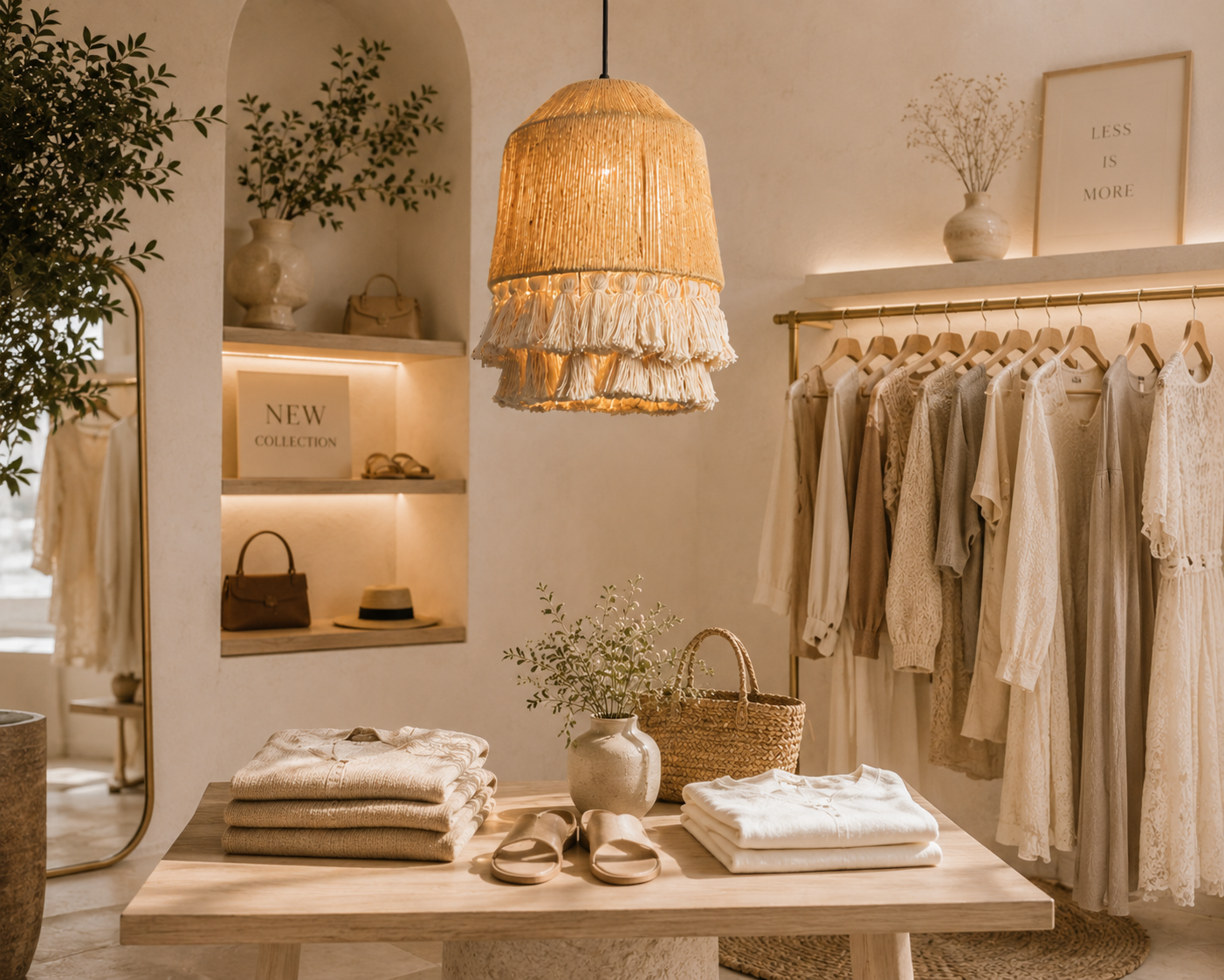 Bohemian Hemp Rope Pendant Light with Tassel Shade for Cafe Hotel