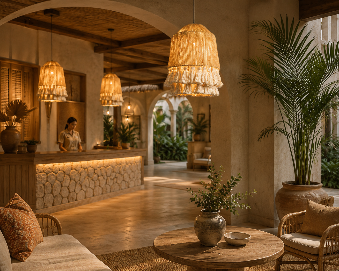 Bohemian Hemp Rope Pendant Light with Tassel Shade for Cafe Hotel