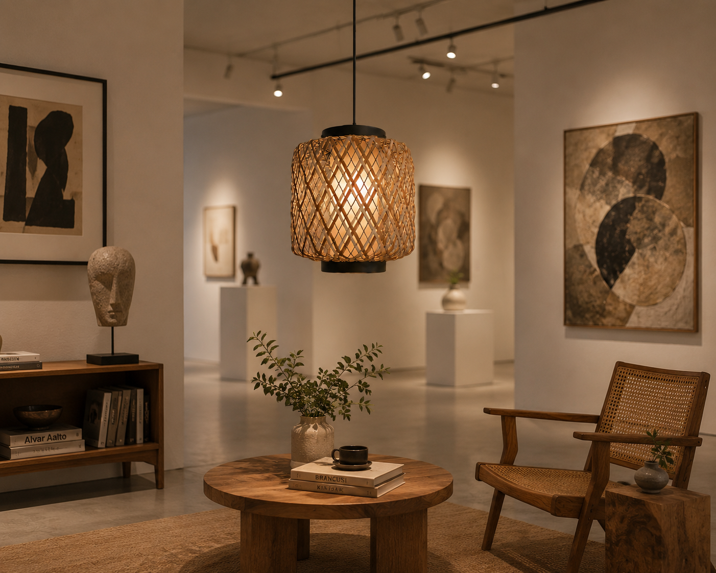 Handwoven Bamboo Rattan Pendant Lamp Modern Rustic Hanging Ceiling Light for Hospitality Projects