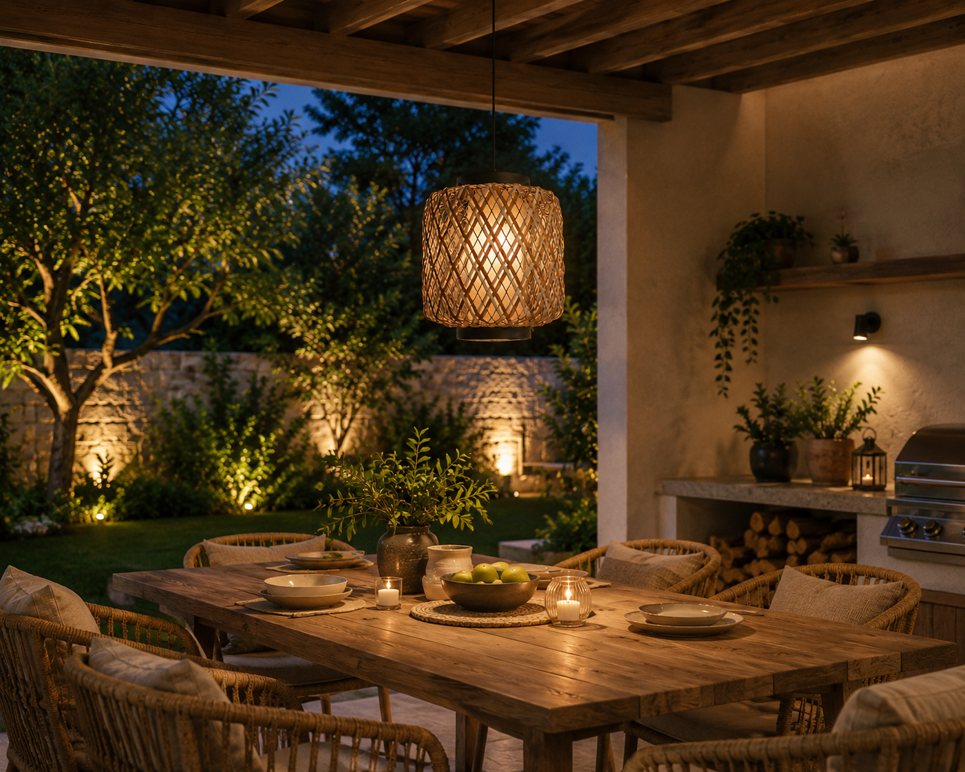 Handwoven Bamboo Rattan Pendant Lamp Modern Rustic Hanging Ceiling Light for Hospitality Projects