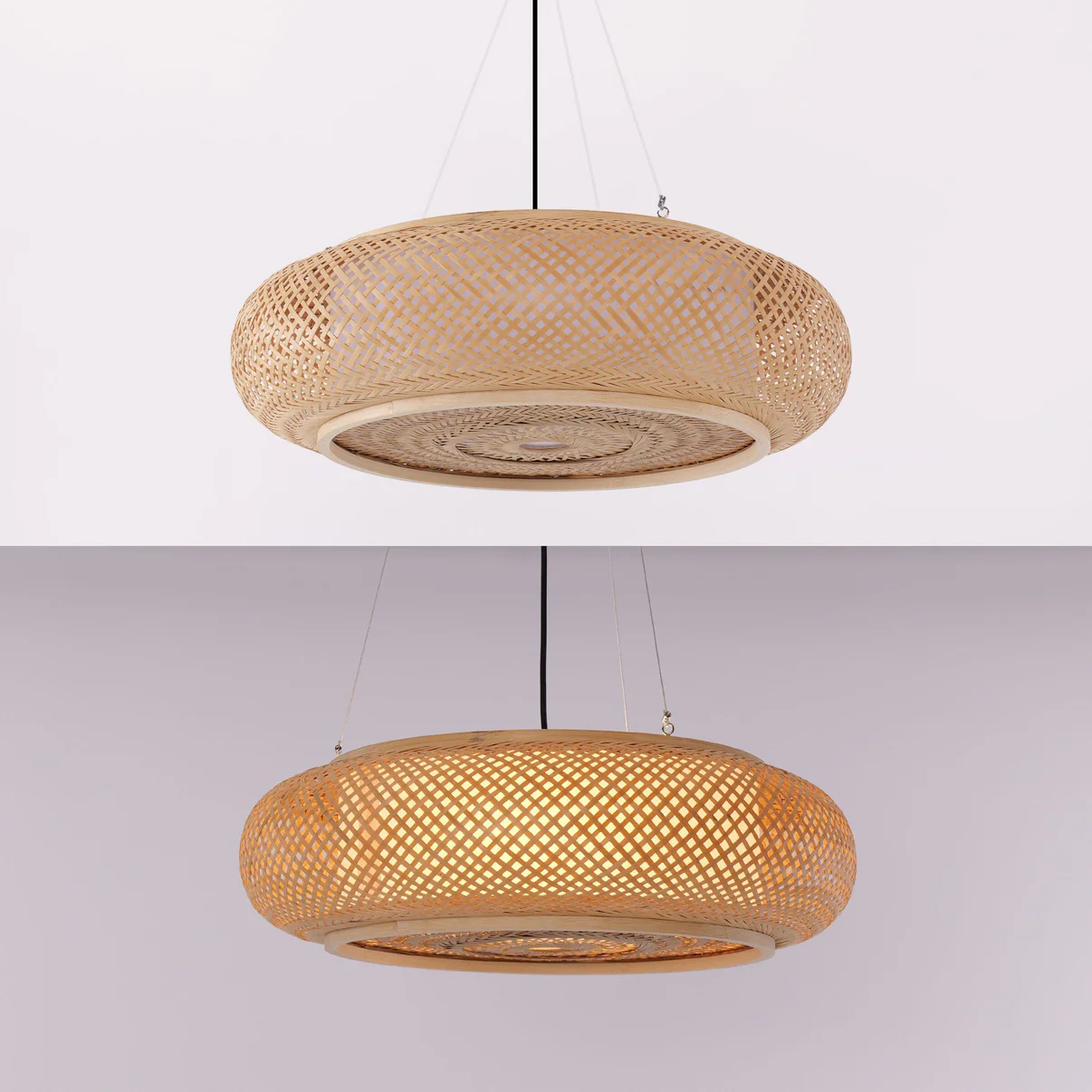 Premium Handwoven Natural Bamboo Pendant Light for Hospitality & Commercial Projects