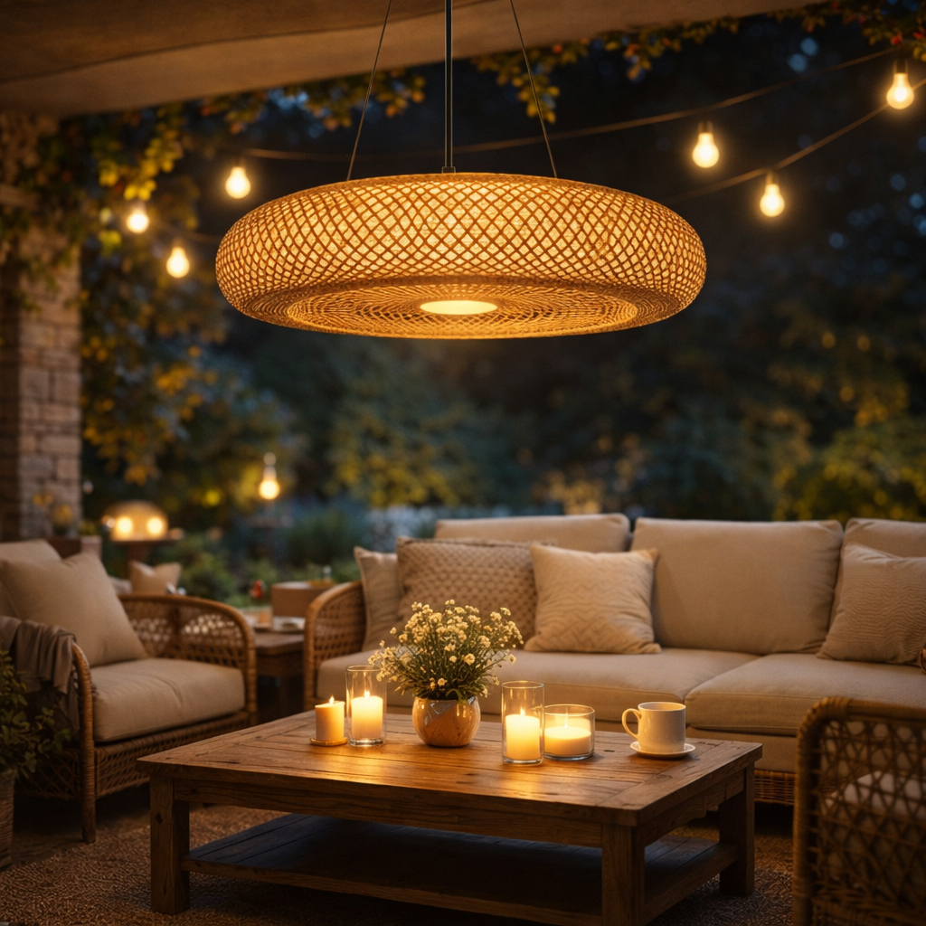Premium Handwoven Natural Bamboo Pendant Light for Hospitality & Commercial Projects