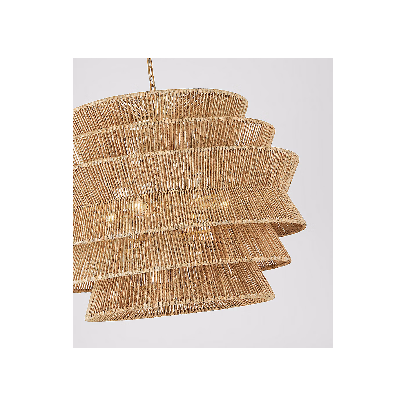 Modern Multi-Tier Handwoven Natural Rattan Pendant Light Boho Hanging Chandelier for Hotel Restaurant Resort Villa