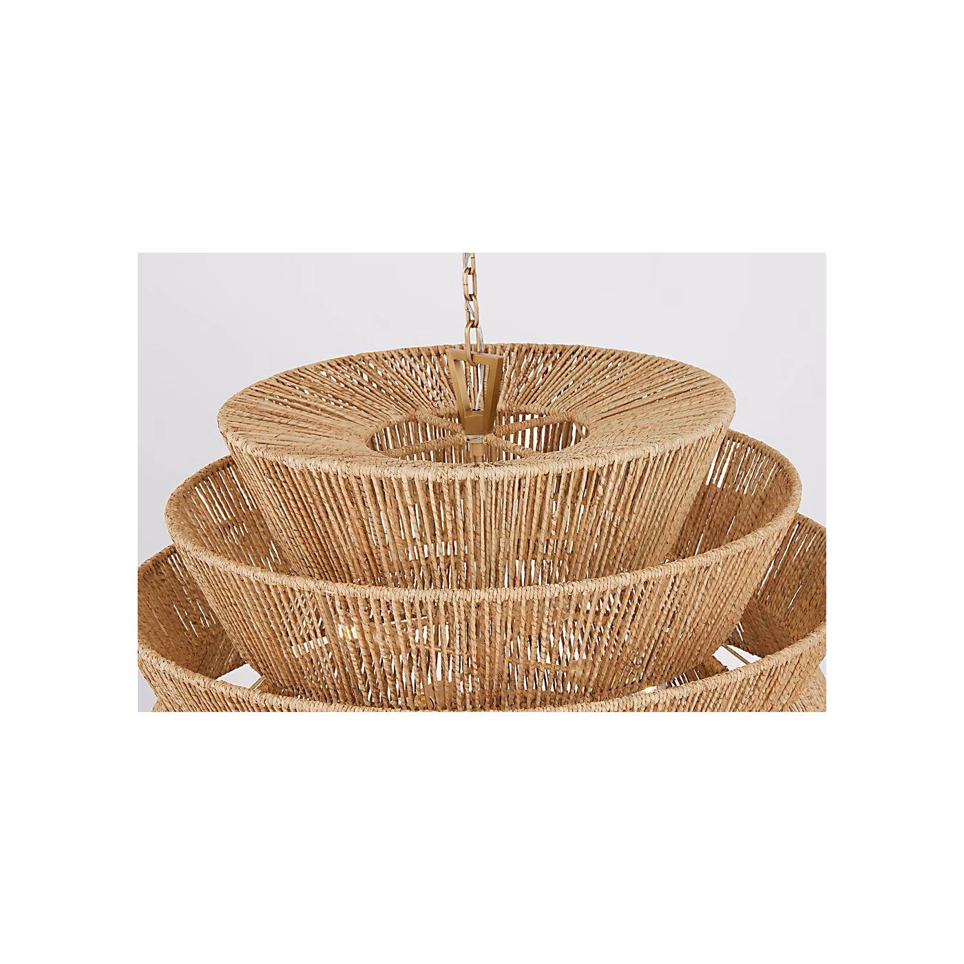 Modern Multi-Tier Handwoven Natural Rattan Pendant Light Boho Hanging Chandelier for Hotel Restaurant Resort Villa