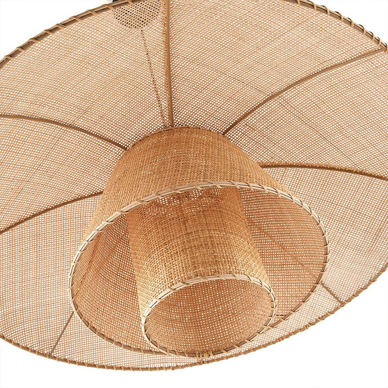 Wabi-Sabi Handwoven Rattan Pendant Lamp 80cm Rustic Boho Ceiling Light