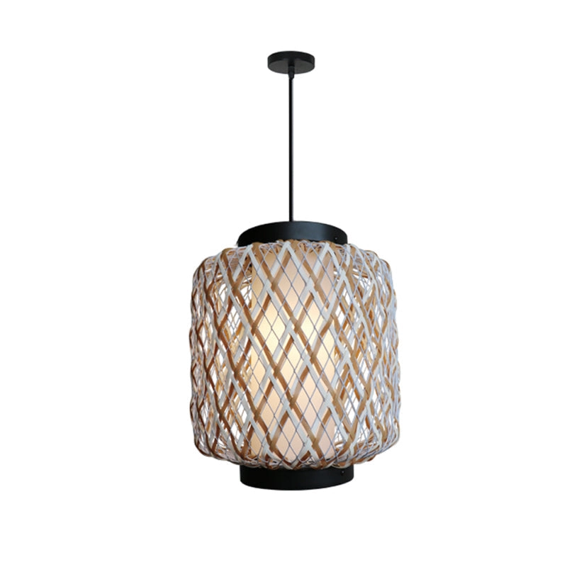 Handwoven Bamboo Rattan Pendant Lamp Modern Rustic Hanging Ceiling Light for Hospitality Projects