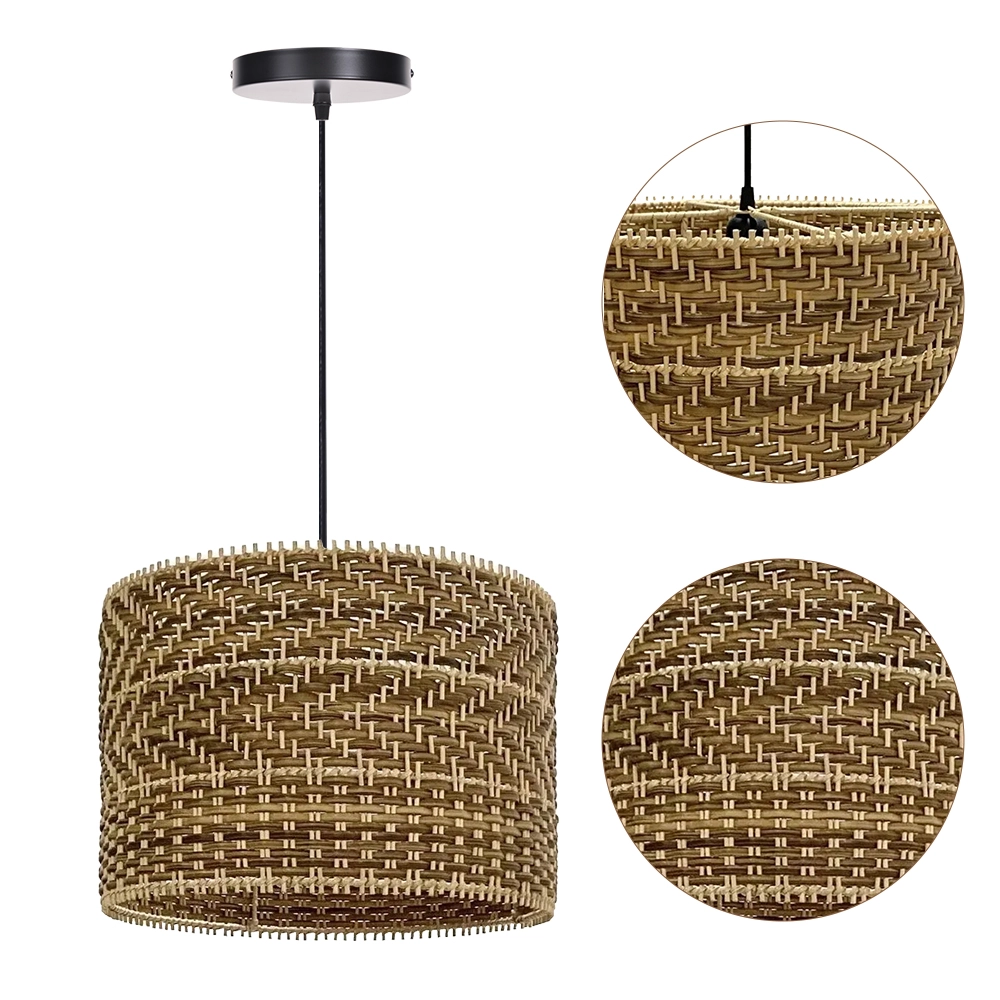 Large Woven Drum Pendant Light – Natural Rattan Ceiling Lamp for Hospitality & Interior Projects