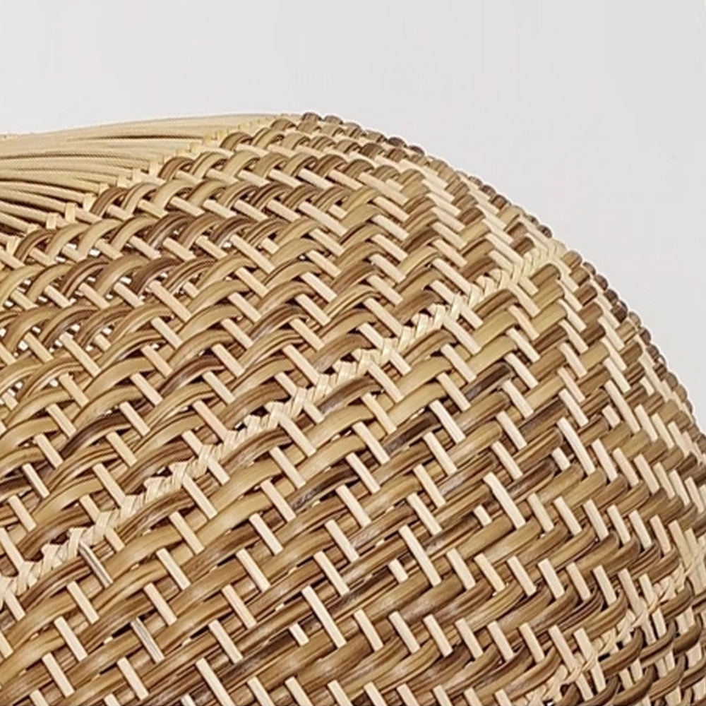 Handwoven Wabi-Sabi Rattan Pendant Lamp Modern Rustic Boho Hanging Light
