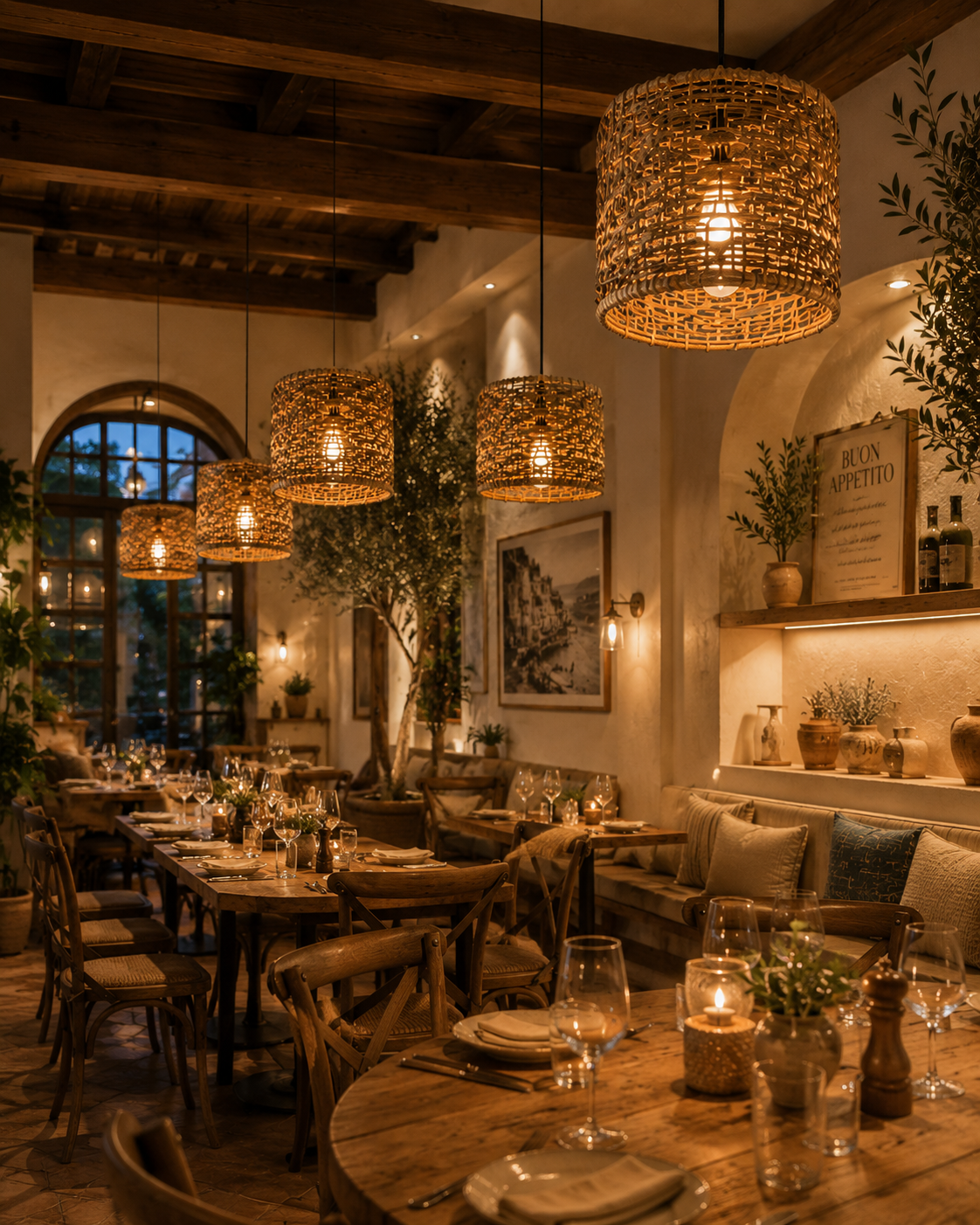 Large Woven Drum Pendant Light – Natural Rattan Ceiling Lamp for Hospitality & Interior Projects