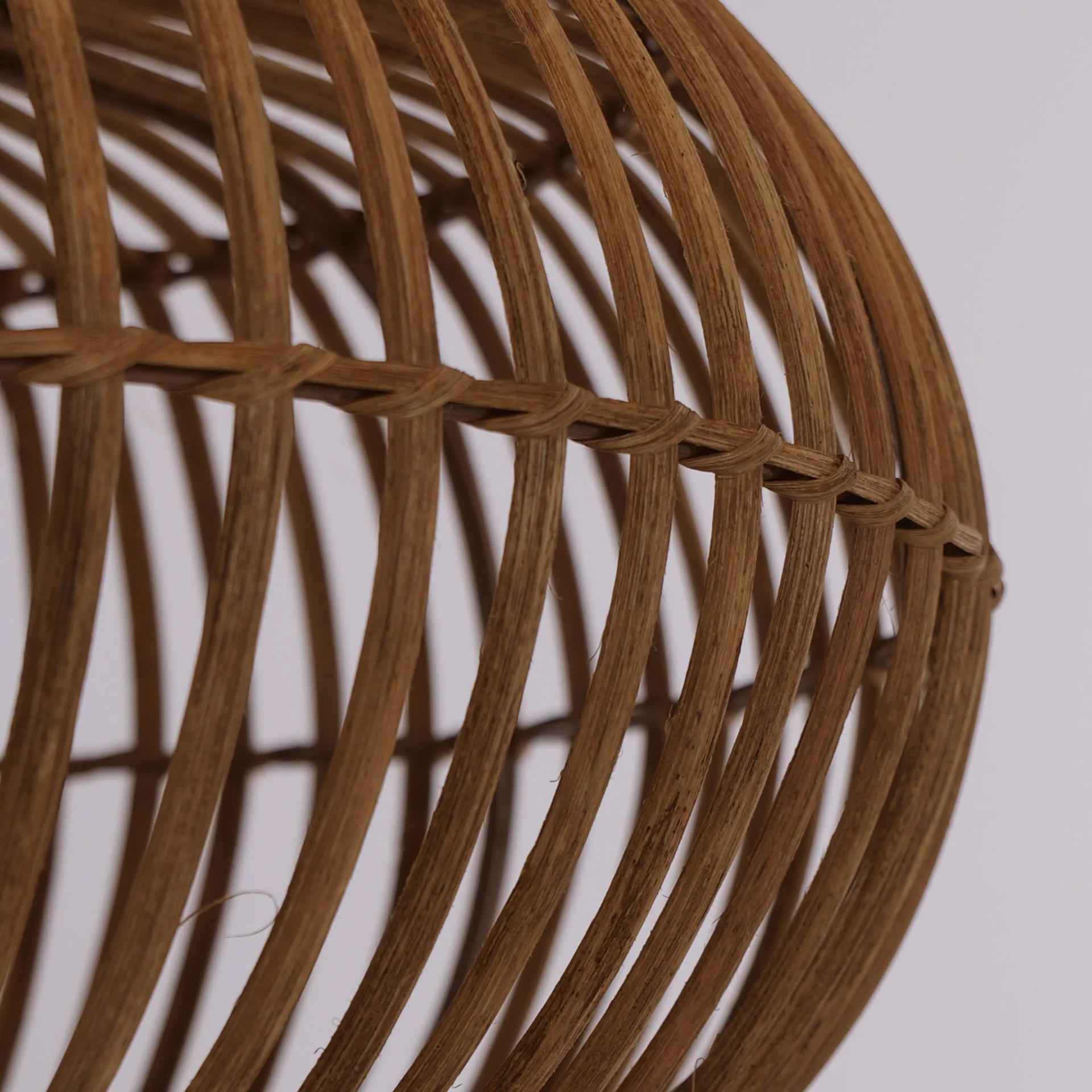 Boho Handwoven Bamboo round Pendant Light Oval Wicker Hanging Lamp