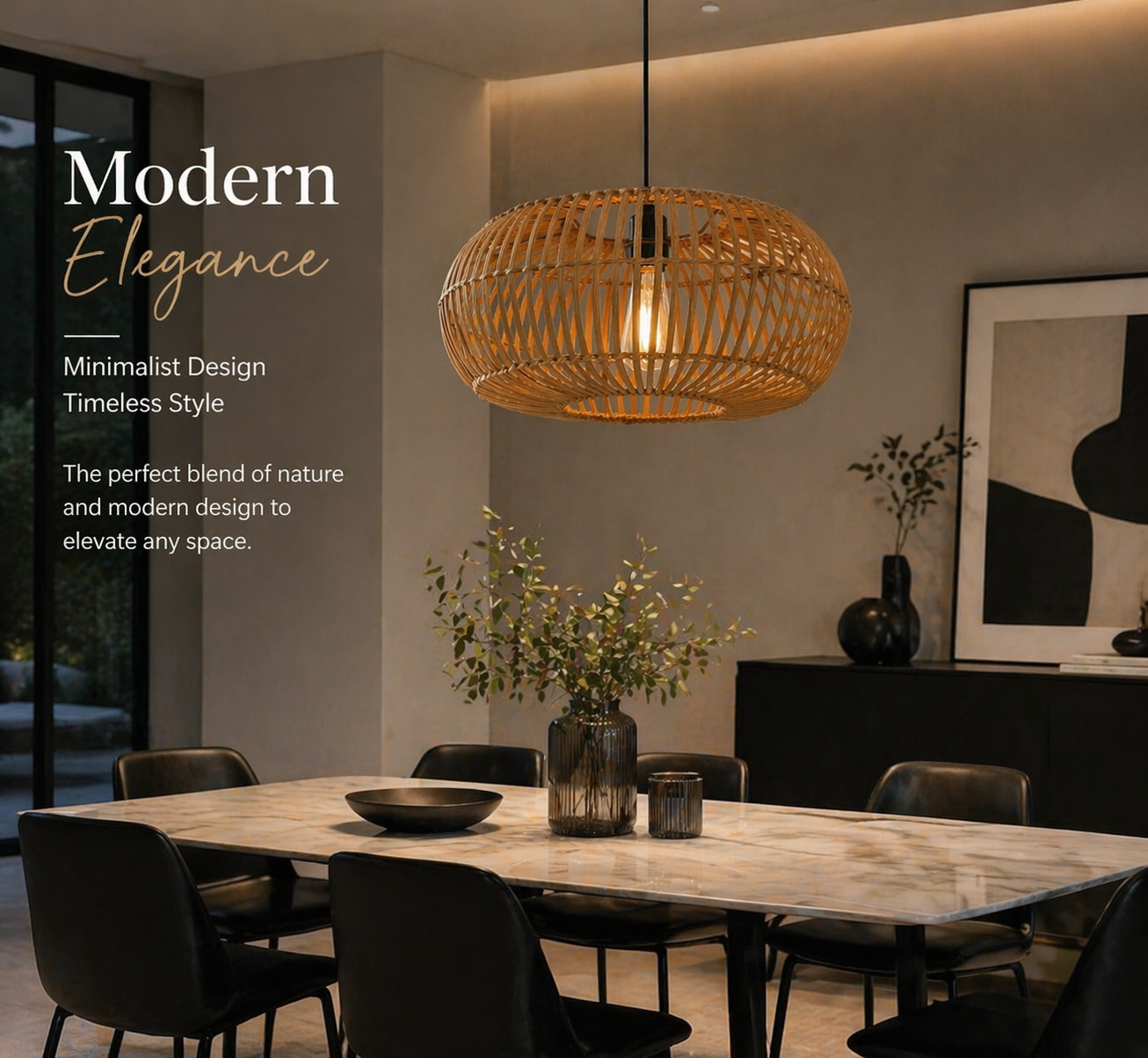 Boho Handwoven Bamboo round Pendant Light Oval Wicker Hanging Lamp