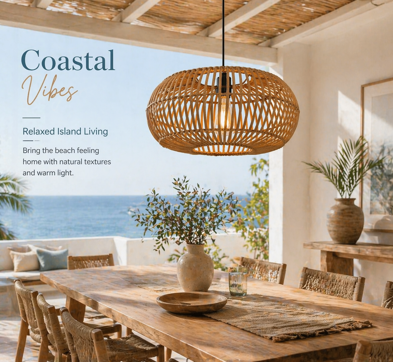 Boho Handwoven Bamboo round Pendant Light Oval Wicker Hanging Lamp