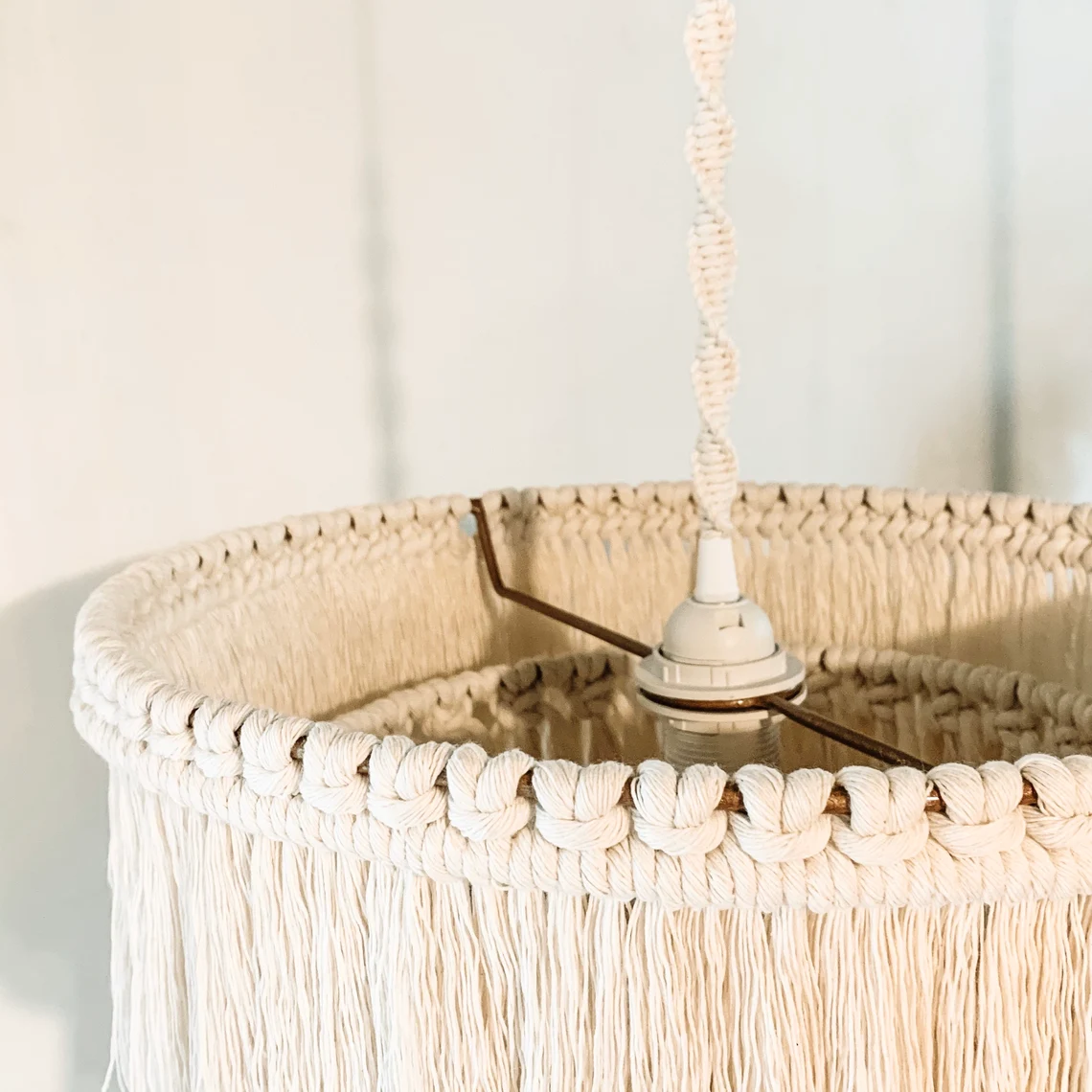 Handcrafted Cotton Fringe Pendant Light for Boutique Hospitality & Interior Design Projects