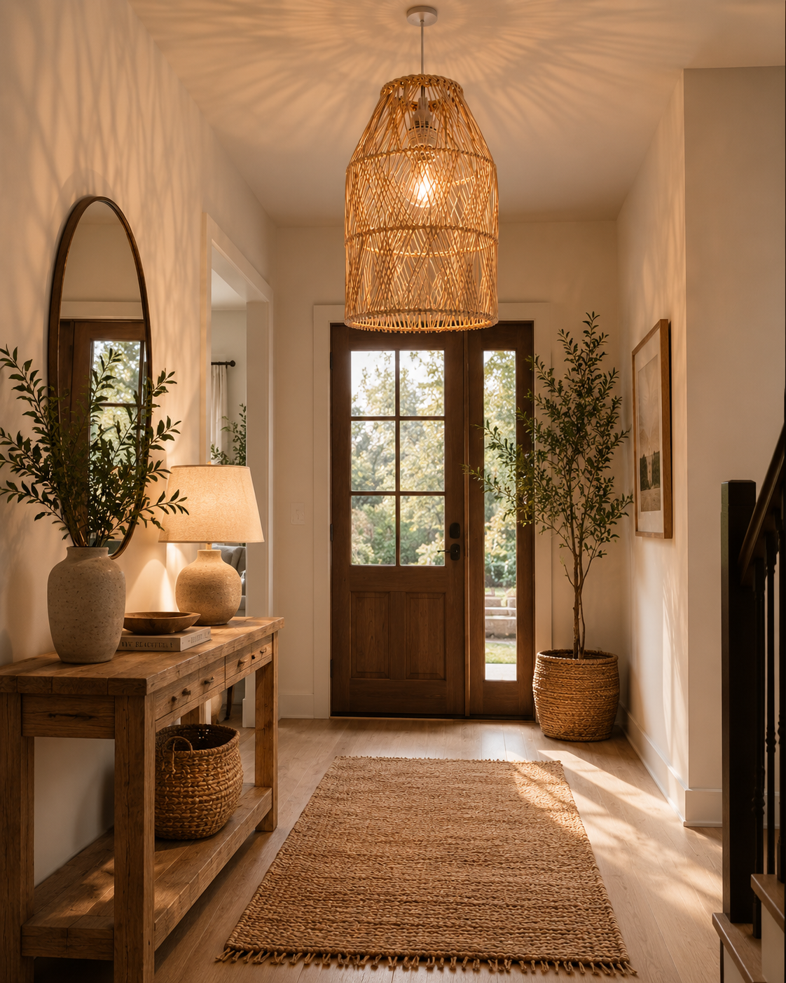 Handwoven Bamboo Pendant Light for Hospitality, Restaurant & Interior Design Projects