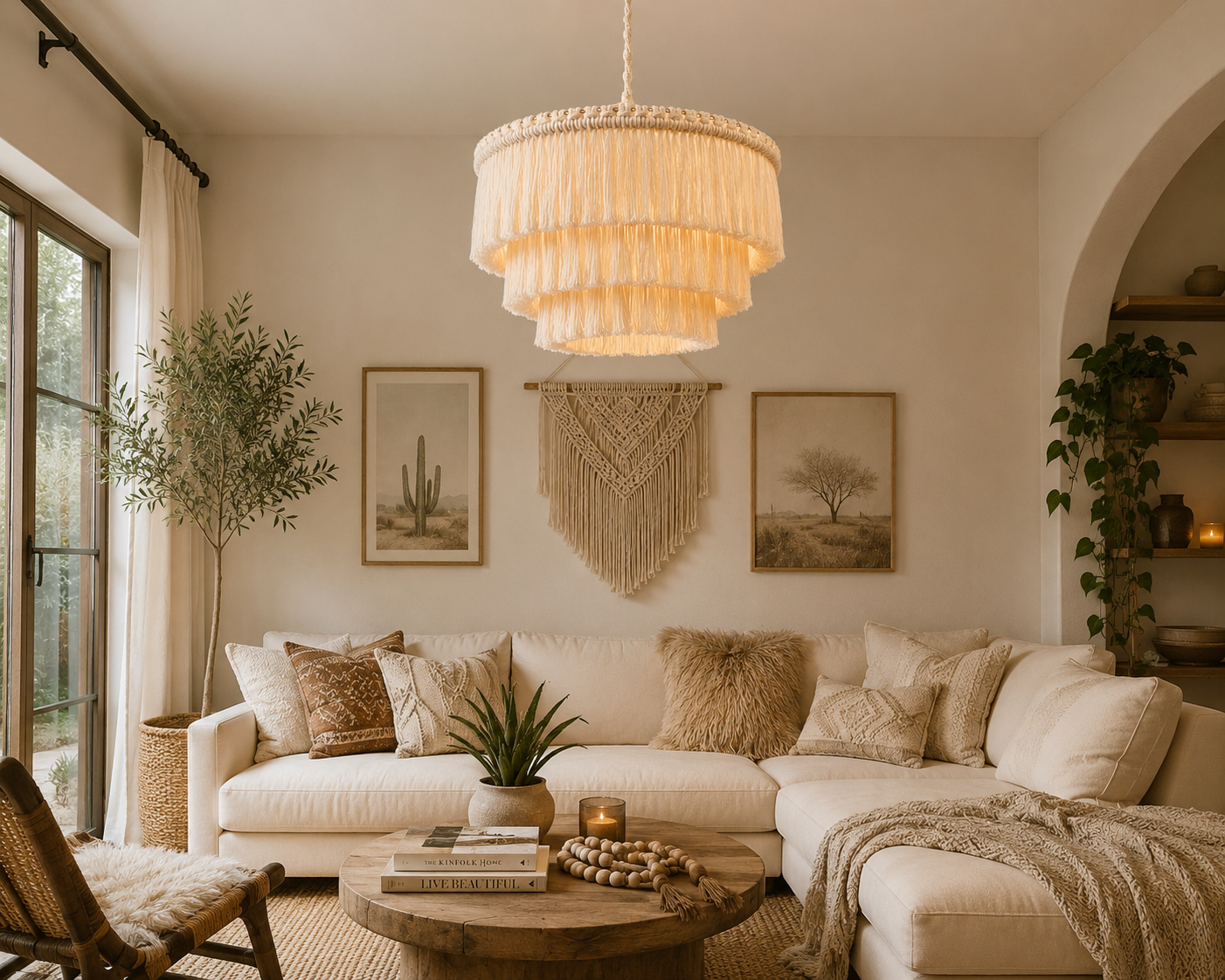 Handcrafted Cotton Fringe Pendant Light for Boutique Hospitality & Interior Design Projects