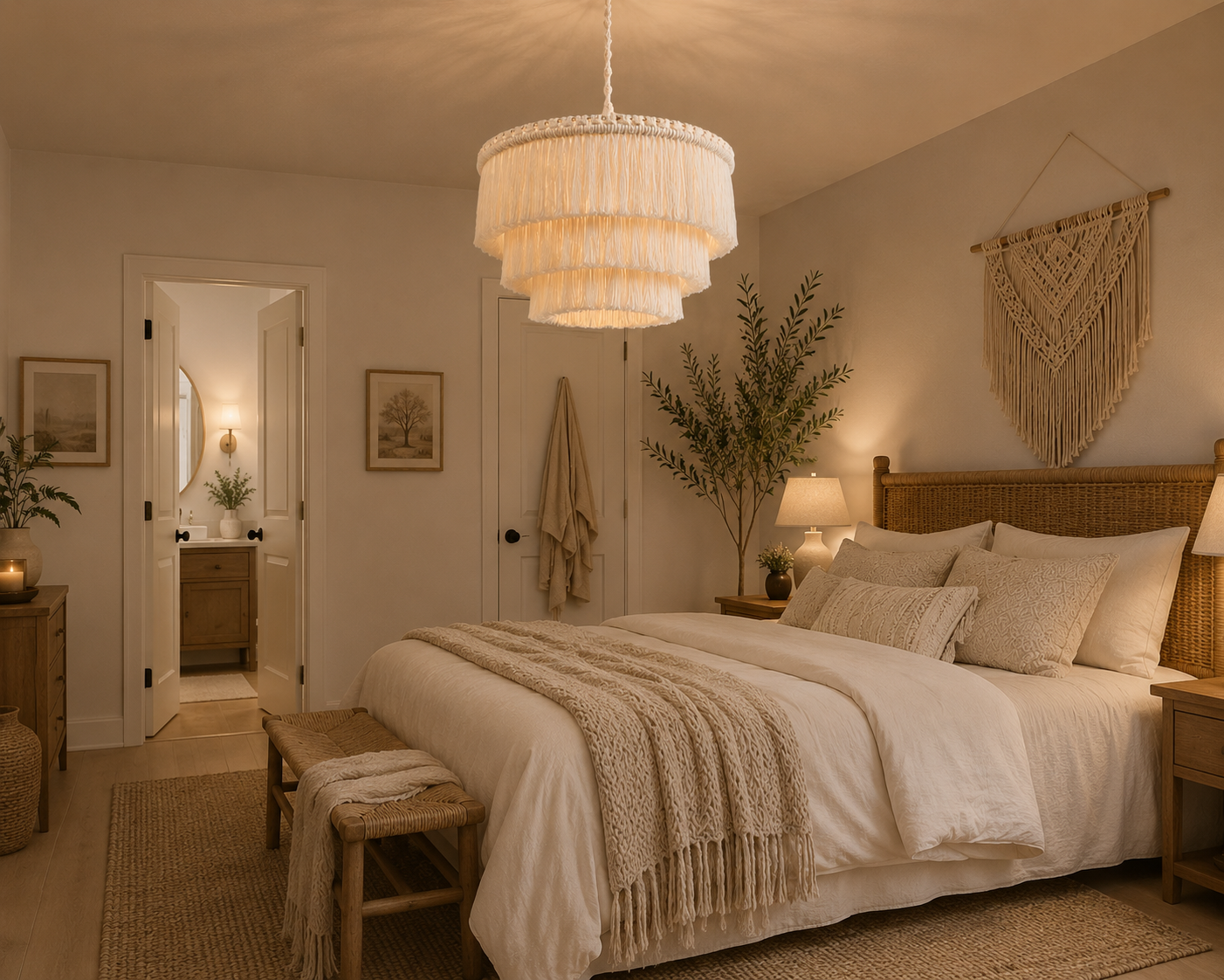 Handcrafted Cotton Fringe Pendant Light for Boutique Hospitality & Interior Design Projects