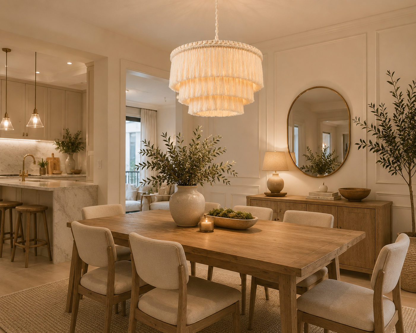 Handcrafted Cotton Fringe Pendant Light for Boutique Hospitality & Interior Design Projects
