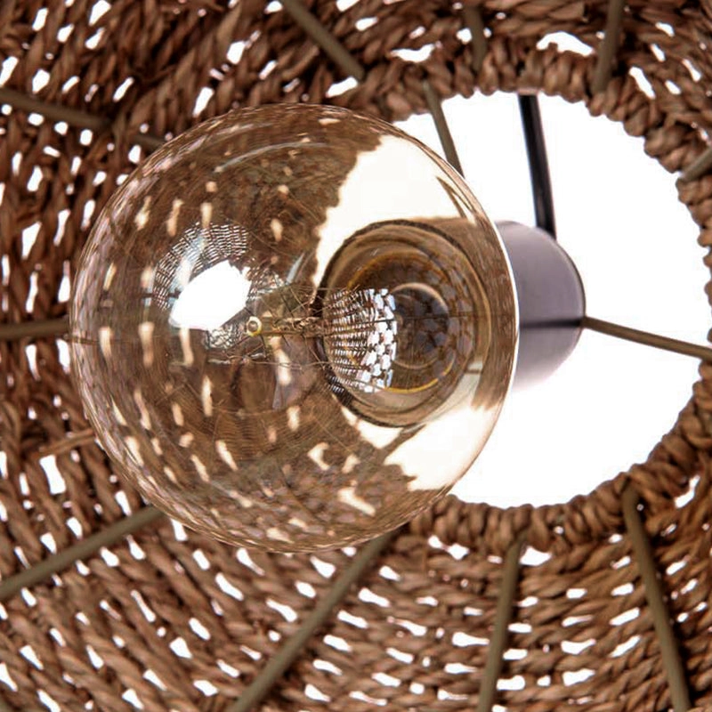 Handwoven Seagrass Pendant Lamp Rustic Natural Hanging Light for Hospitality & Interior Design Projects