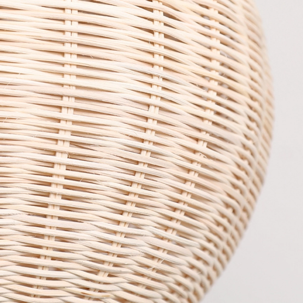Handwoven Globe Rattan Pendant Light – Scandinavian Organic Hanging Lamp for Hospitality & Interior Projects