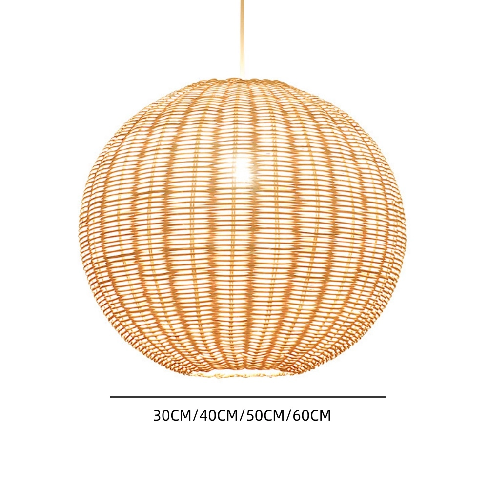 Handwoven Globe Rattan Pendant Light – Scandinavian Organic Hanging Lamp for Hospitality & Interior Projects