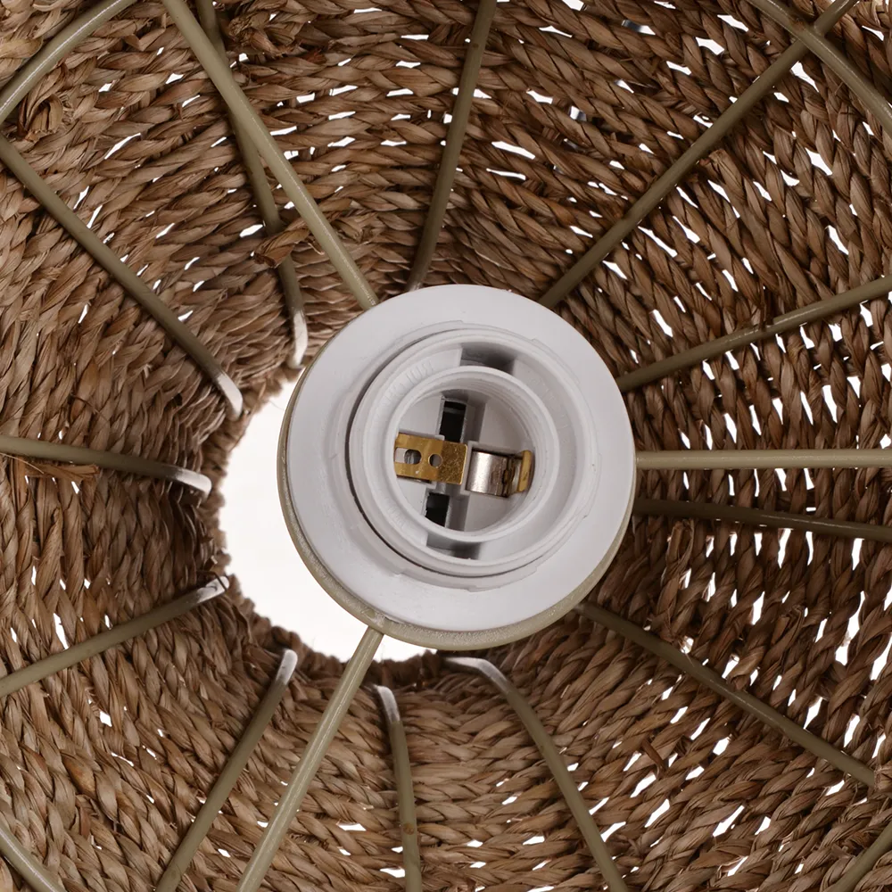 Handwoven Open Weave Rattan Pendant Light – Rustic Organic Hanging Lamp for Hospitality & Commercial Interiors