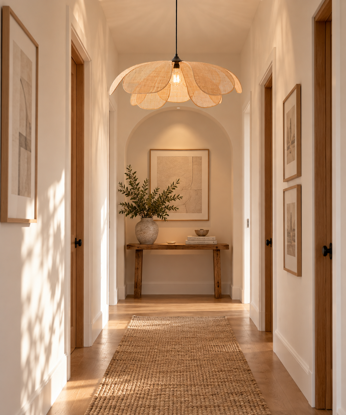 Petal Woven Rattan Pendant Light for Hotel Restaurant & Commercial Projects