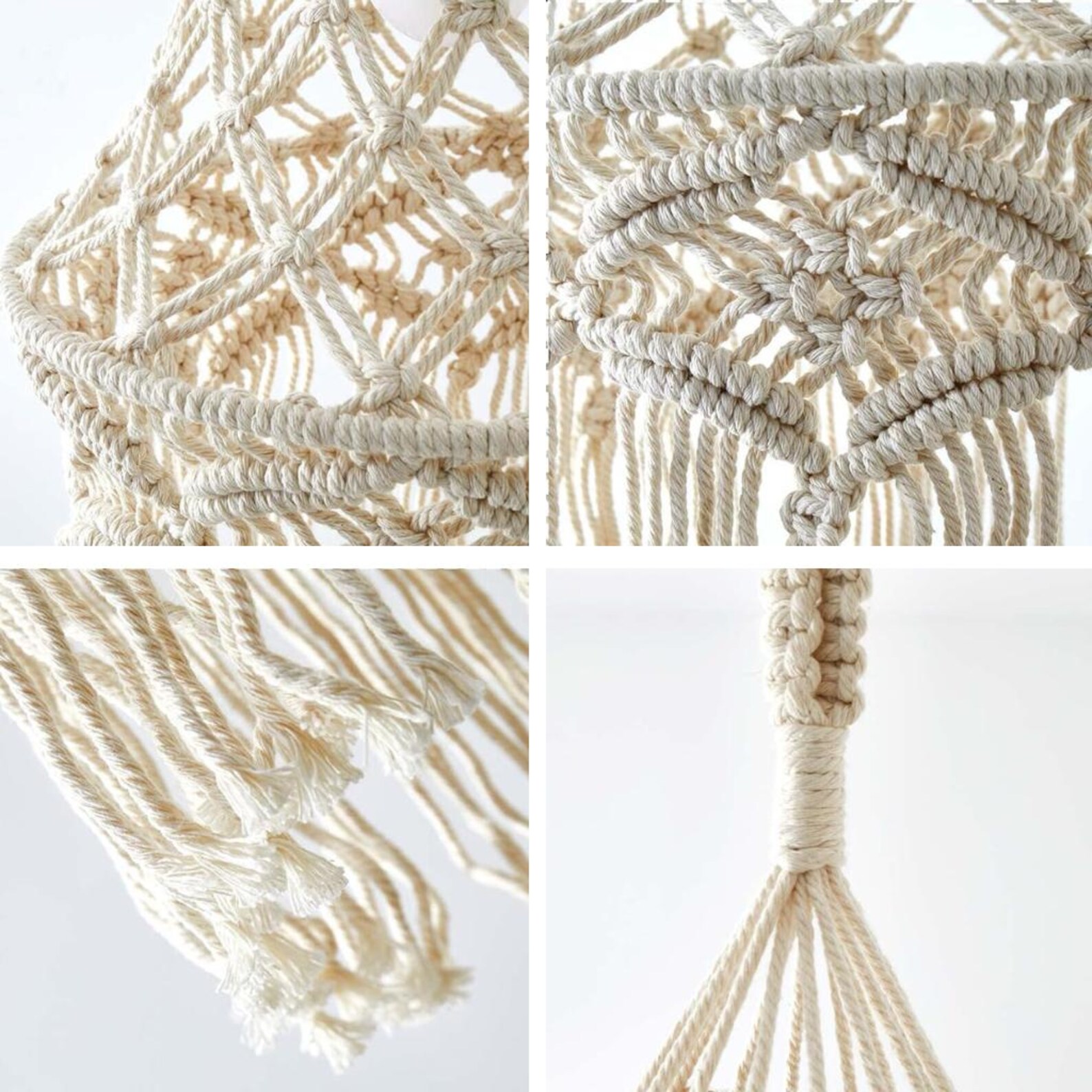 Handmade Boho Macrame Cotton Rope Pendant Light Decorative Fringe Hanging Lamp for Hotel Interior Projects