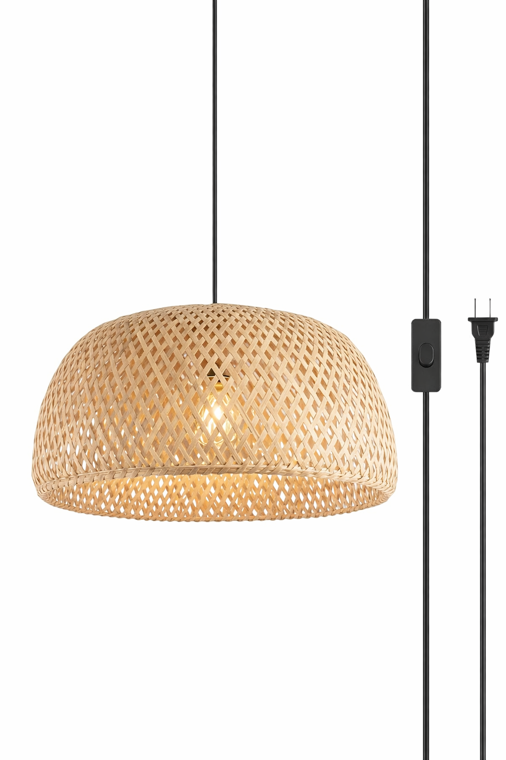 Rattan Pendant Light Drum Shape Woven Hanging Lamp Commercial Lighting Supplier