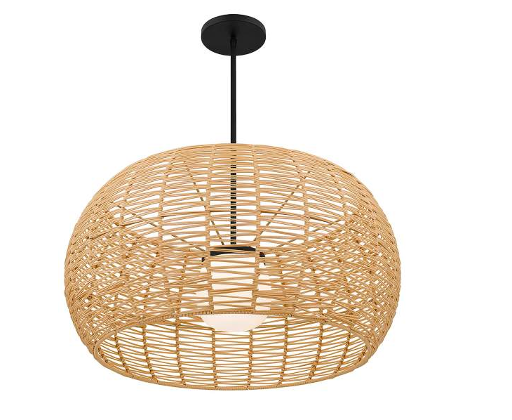 Modern Handwoven Rattan Pendant Light Natural Wicker Ceiling Lamp