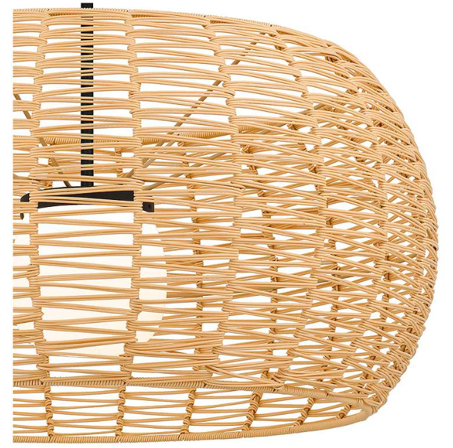 Modern Handwoven Rattan Pendant Light Natural Wicker Ceiling Lamp