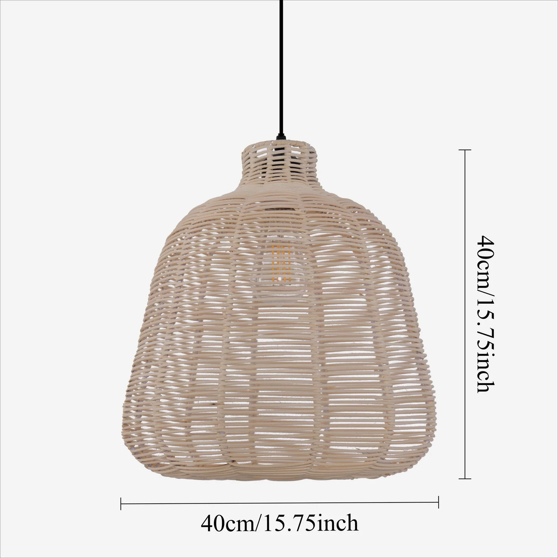 Modern White Rattan Pendant Light for Cafe Restaurant Hotel Projects