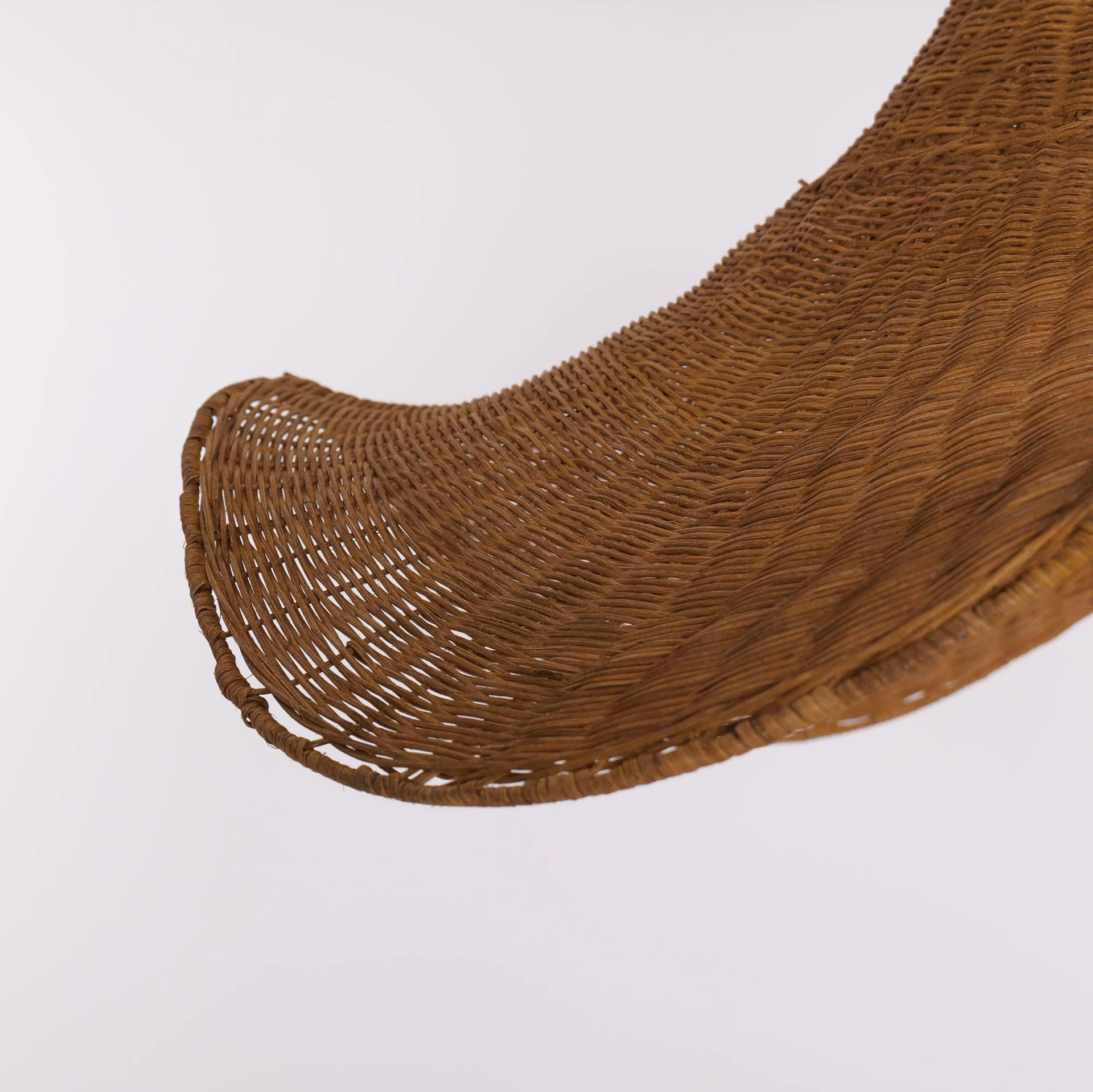 Large Wave Shape Rattan Pendant Light 80cm Handwoven Wicker Ceiling Lamp Boho Hanging Light