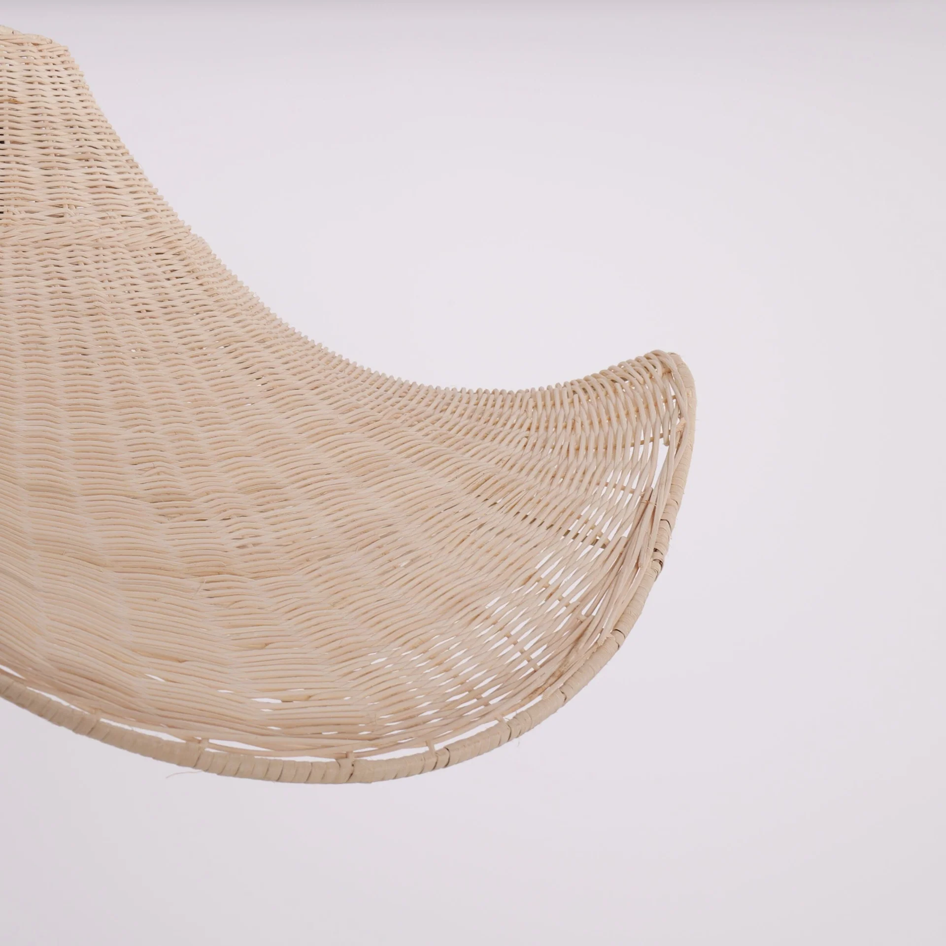 Large Wave Shape Rattan Pendant Light 80cm Handwoven Wicker Ceiling Lamp Boho Hanging Light