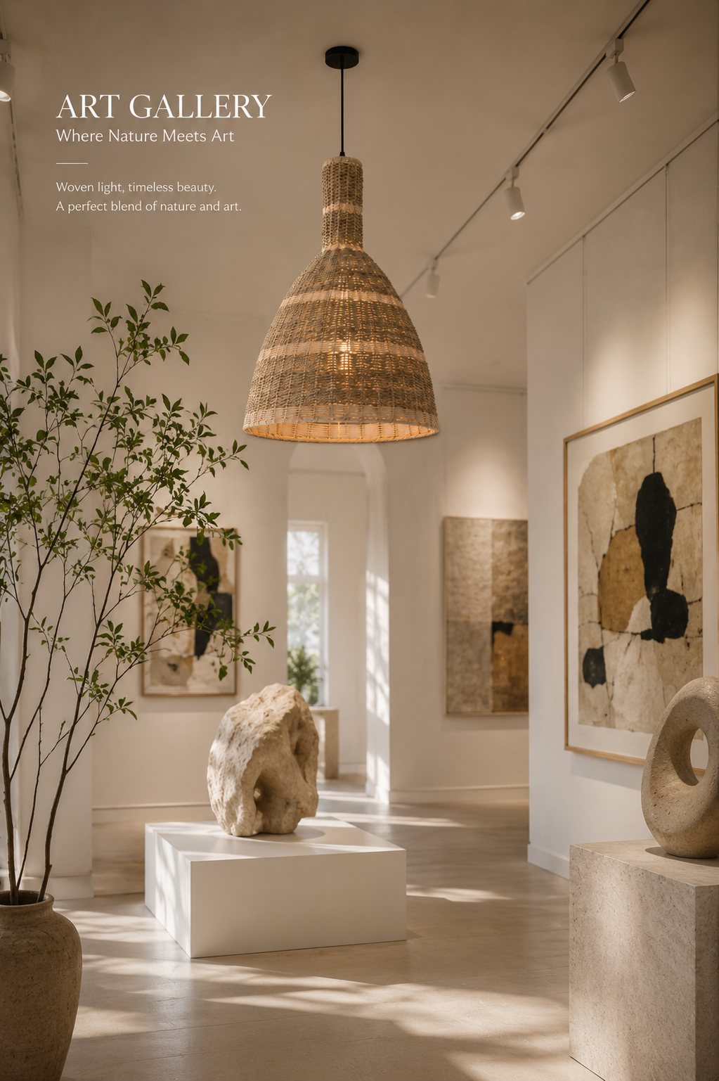 Large Handwoven Seagrass Pendant Light – Natural Boho Wicker Hanging Lamp for Dining Room Kitchen Cafe
