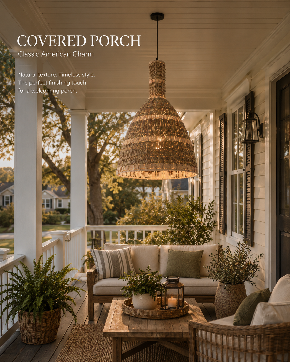 Large Handwoven Seagrass Pendant Light – Natural Boho Wicker Hanging Lamp for Dining Room Kitchen Cafe