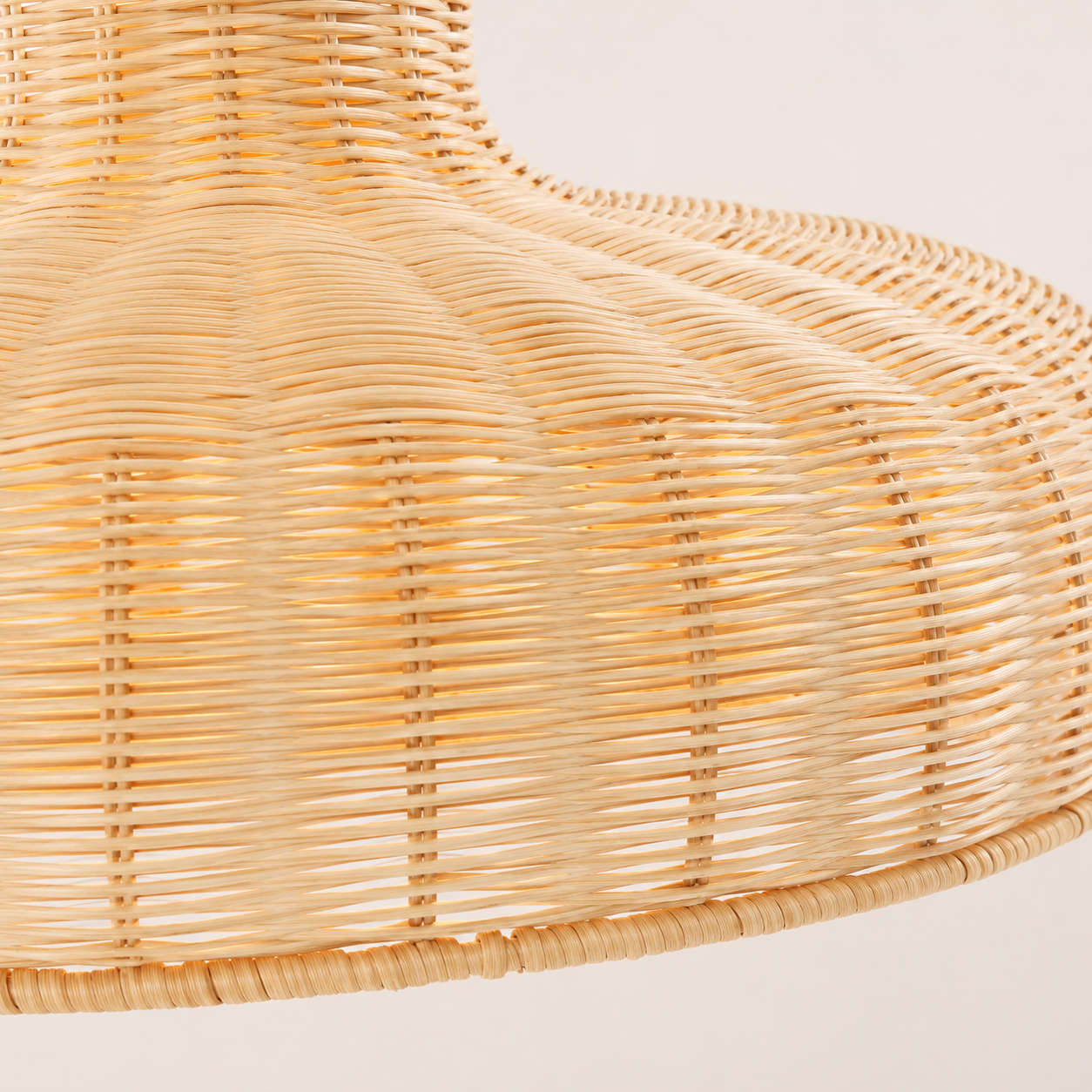 Minimalist Rattan Pendant Light – Handmade Flat Woven Ceiling Lamp for Dining Room Kitchen Cafe