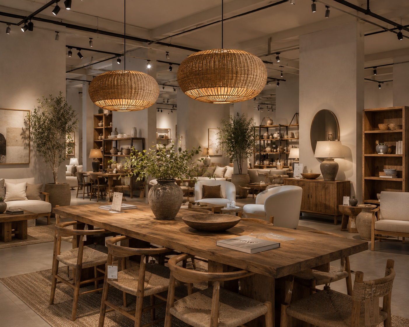 Modern Handwoven Rattan Pendant Light for Dining Room Cafe Hotel