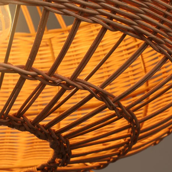 Modern Handwoven Rattan Pendant Light for Dining Room Cafe Hotel